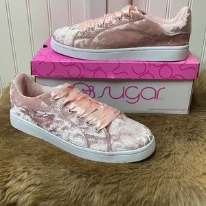 Sugar Ginger Blush Velvet Sneakers Shoes 8.5